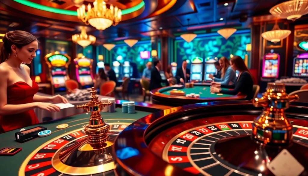 Exciting casino atmosphere featuring players at the roulette table, embodying the thrill of betting on https://f8beta2.me/.