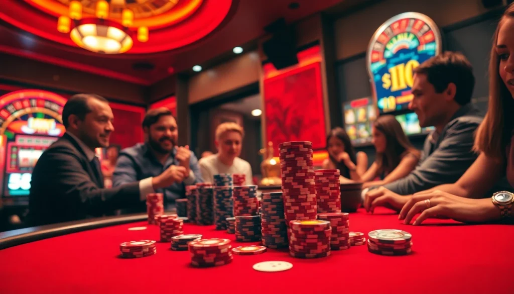Experience the thrill of VMAX Game at a luxury casino poker table with vivid colors and stunning gameplay.