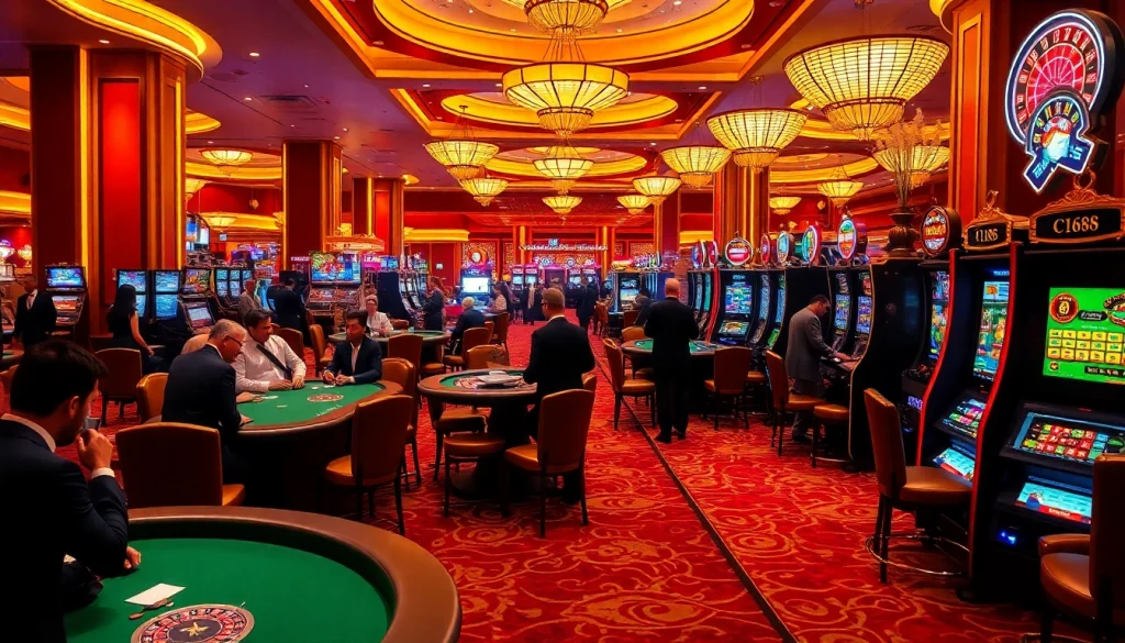 C168 enhances the thrill of players at vibrant casino tables and slot machines.