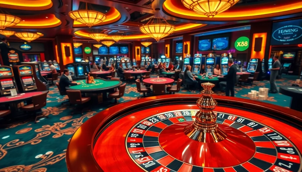 Experience the excitement of xx88 as players engage in thrilling casino activities including poker and roulette.