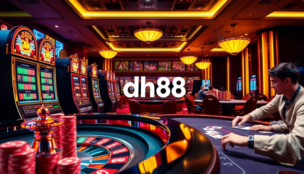 Experience the thrill of gambling in a stunning casino setting with dh88 featured on an online betting interface.