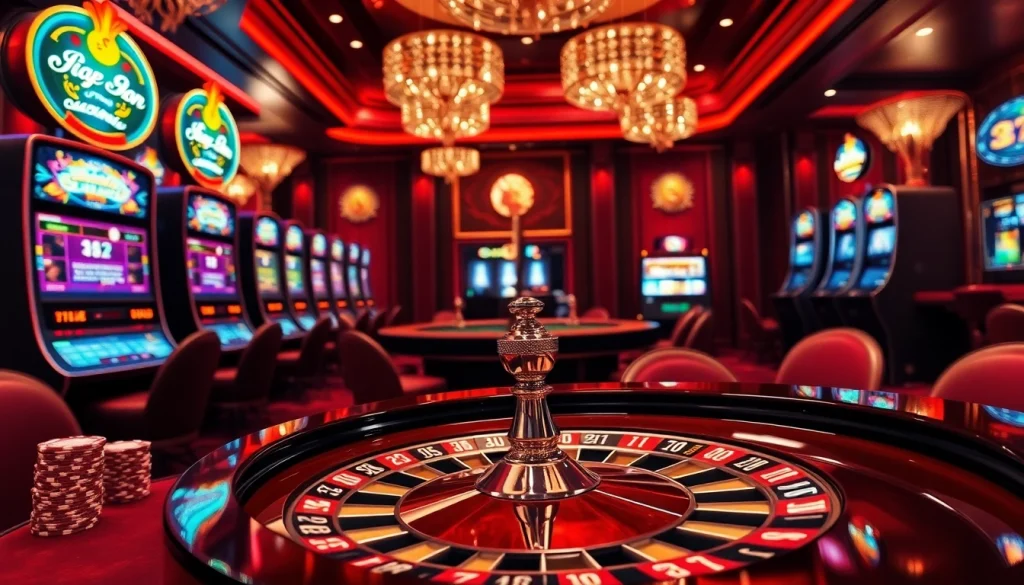 Experience the thrill of s8 gaming with vibrant tables and luxurious casino elements.