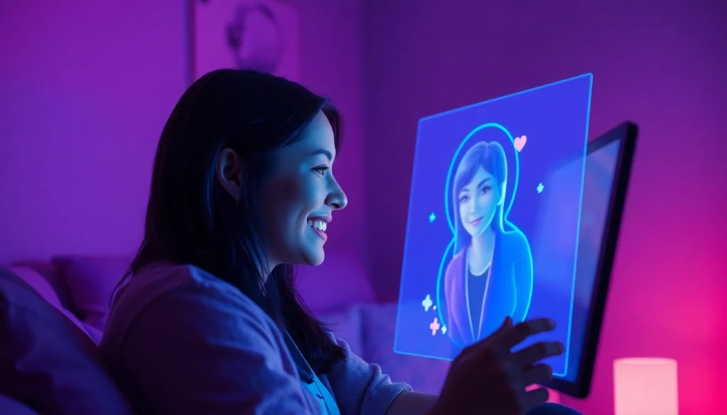Engaging in intimate AI chat porn conversations in a cozy digital setting.