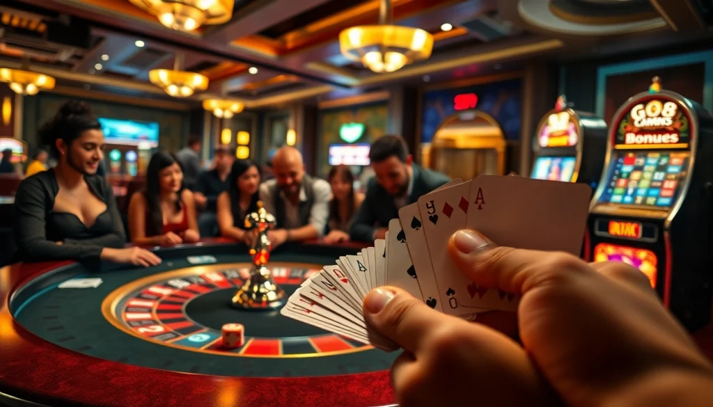 Go8 players engaging in thrilling roulette action at a lively casino table.