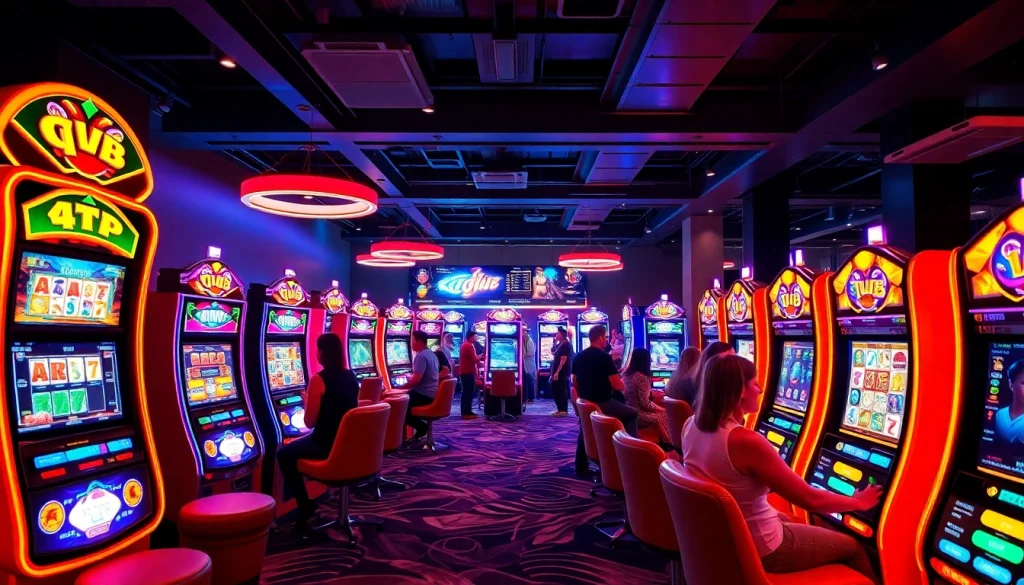 Experience the thrill of slot hoki in a vibrant online casino setting with stunning slot machine designs.