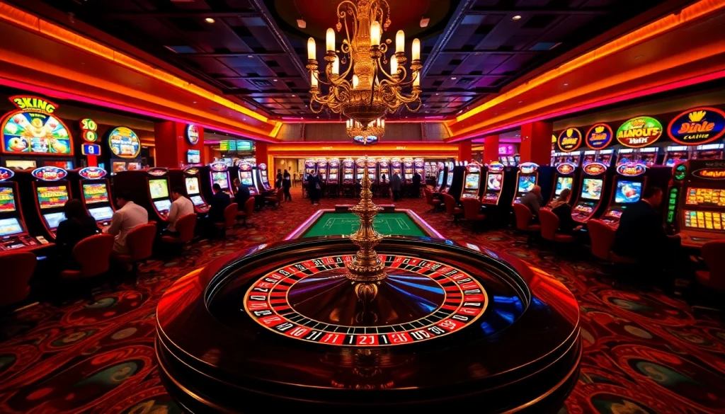 3KING celebrates excitement at a luxurious casino with players engaging at roulette tables.